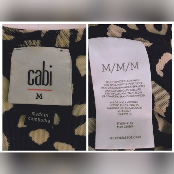 Cabi Top Sweetheart Leopard Print Mesh # 4163 Size M - Picture 7 of 7